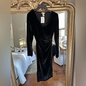 H&M Elegant Black Velvet Dress‎